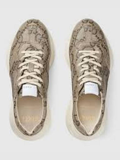 Gucci 100 GG Supreme Rhyton Low Top Sneakers Beige