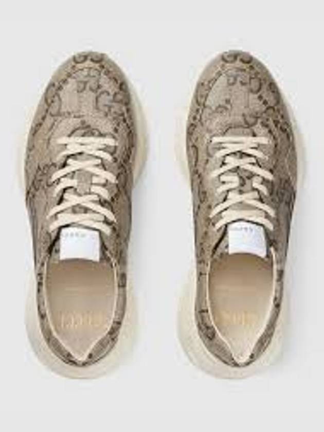 Gucci 100 GG Supreme Rhyton Low Top Sneakers Beige
