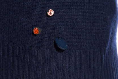 Chanel Navy Confetti Cashmere Navy SZ 34