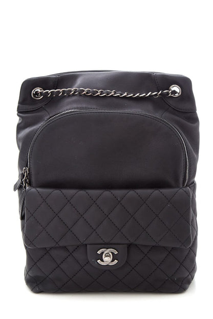 Chanel Black Lambskin CC Backpack