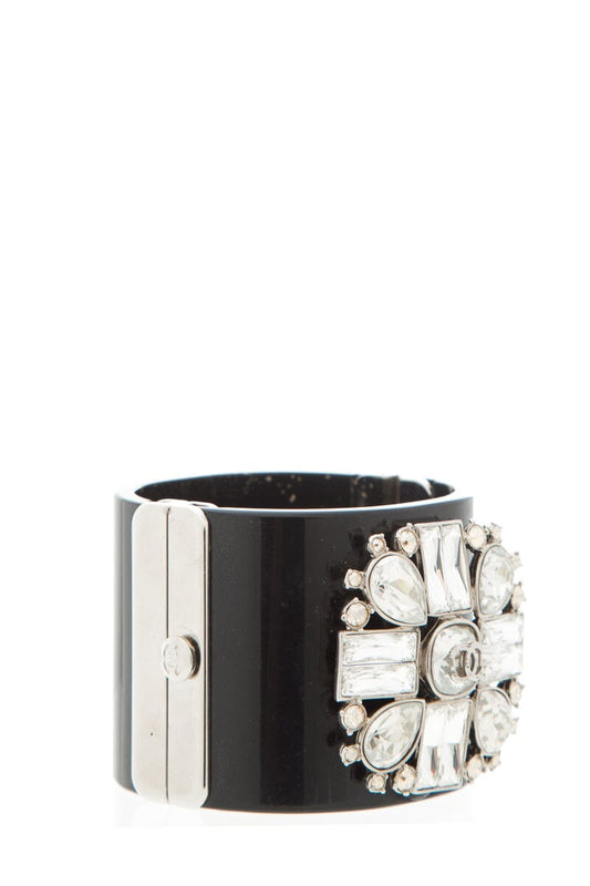 Chanel Black Silver Cuff Bracelet