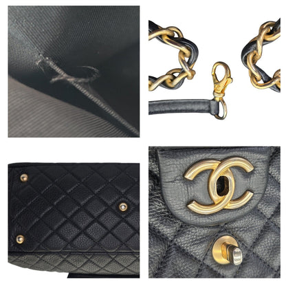 Chanel 2018 Calfskin Quilted XXL Travel Flap Bag Black