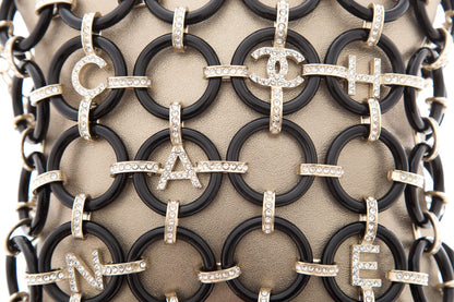 Chanel 2018 Limited Edition Black & Gold Leather & Chain Ring Cross-Body