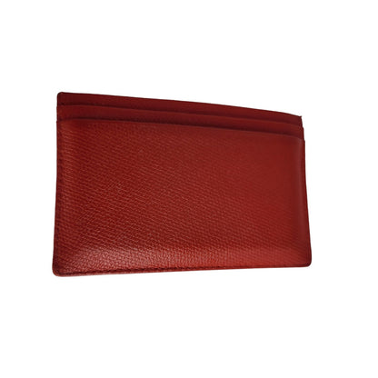 Chanel Vintage Red Caviar Coco Button Card Case