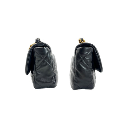 Chanel 19 Quilted Lambskin CC Medium Black Flap Bag