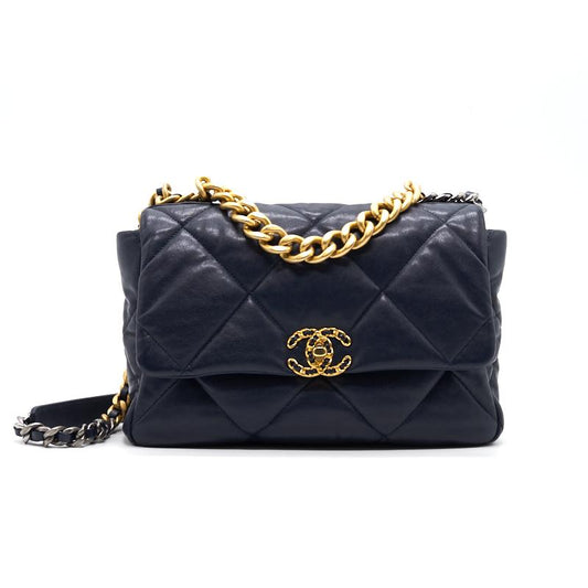 Chanel 19 Large Flap Bag  Navy