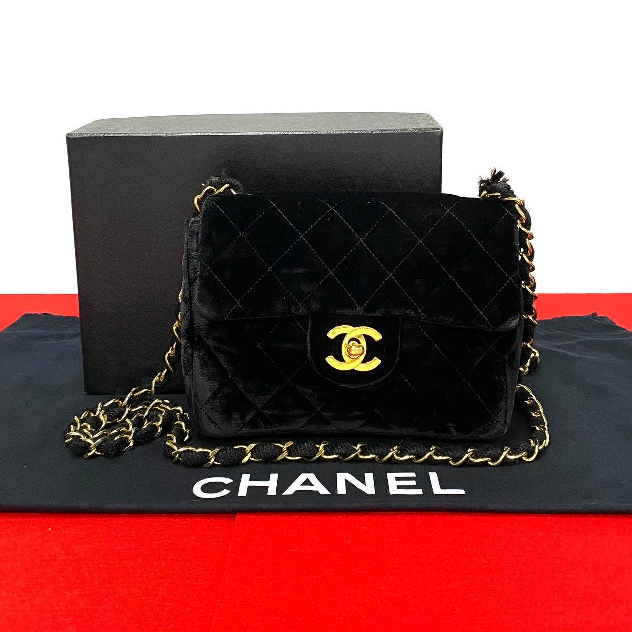 Chanel CC Velvet Mini Flap Crossbody Bag  Canvas Crossbody Bag