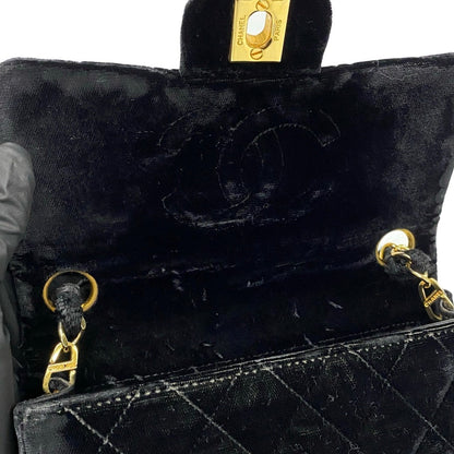 Chanel CC Velvet Mini Flap Crossbody Bag  Canvas Crossbody Bag