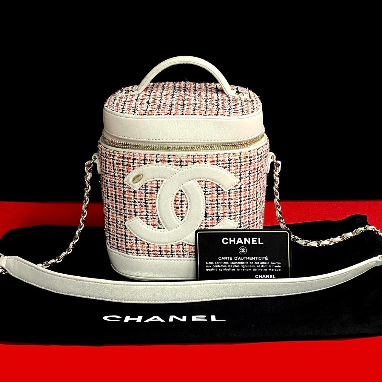 Chanel CC Tweed Vanity Crosssbody Bag  Canvas Crossbody Bag in New Condition