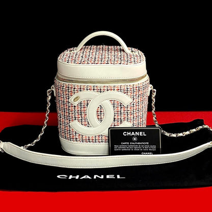 Chanel CC Tweed Vanity Crosssbody Bag  Canvas Crossbody Bag in New Condition