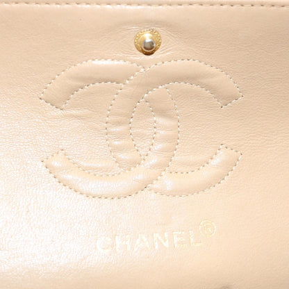 CHANEL Matelasse Chain Shoulder Bag Lamb Skin Beige CC 70454A
