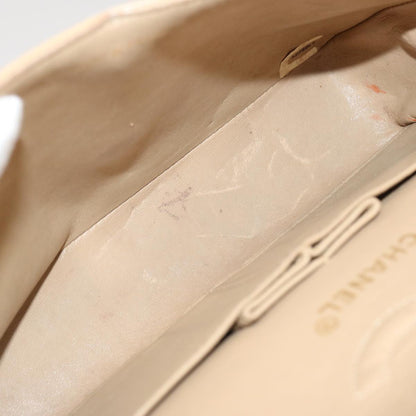 CHANEL Matelasse Chain Shoulder Bag Lamb Skin Beige CC 70454A
