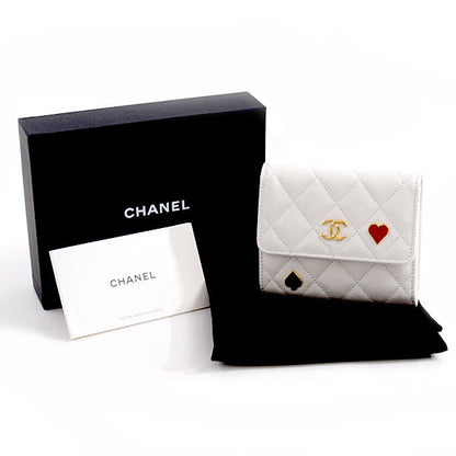 Chanel Caviar Skin Compact Trifold Wallet
