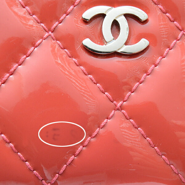 Chanel Matelasse Card Case Patent Leather Pink