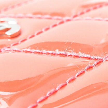 Chanel Matelasse Card Case Patent Leather Pink