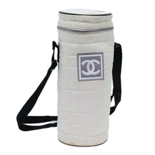 CHANEL Choco Bar Sports Line Shoulder Bag Nylon White CC 70955