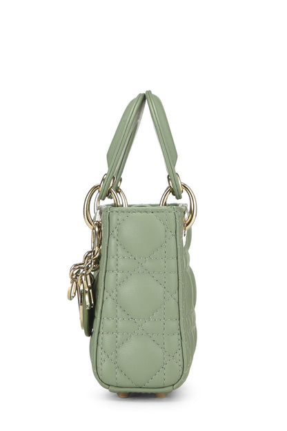 Dior, Green Lambskin Leather Lady Dior Micro, Green