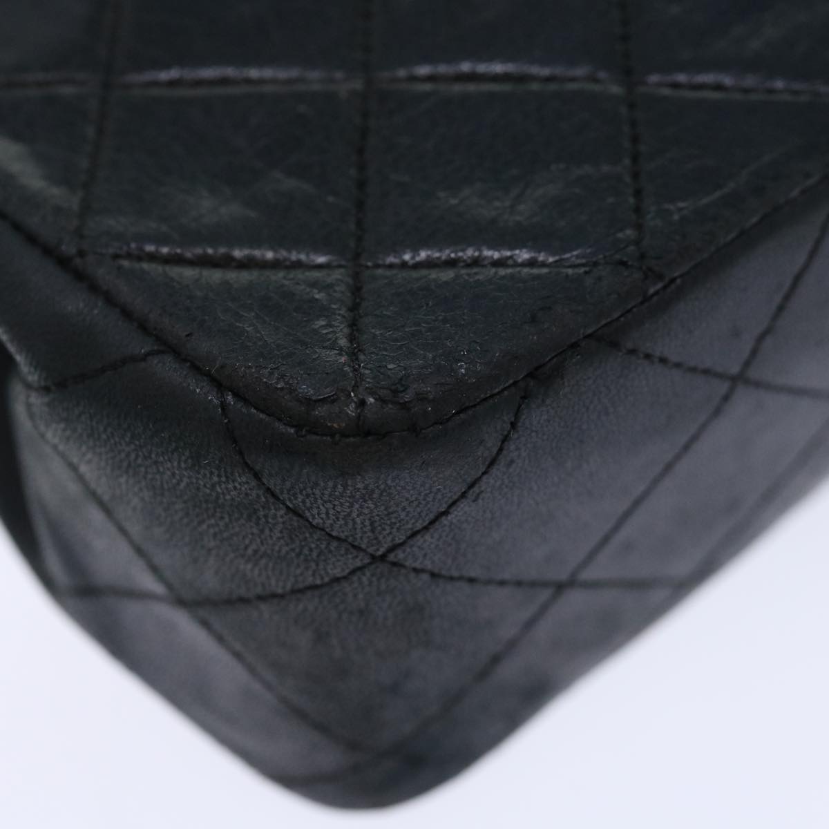 CHANEL Matelasse Chain Shoulder Bag Lamb Skin Black CC 71178A