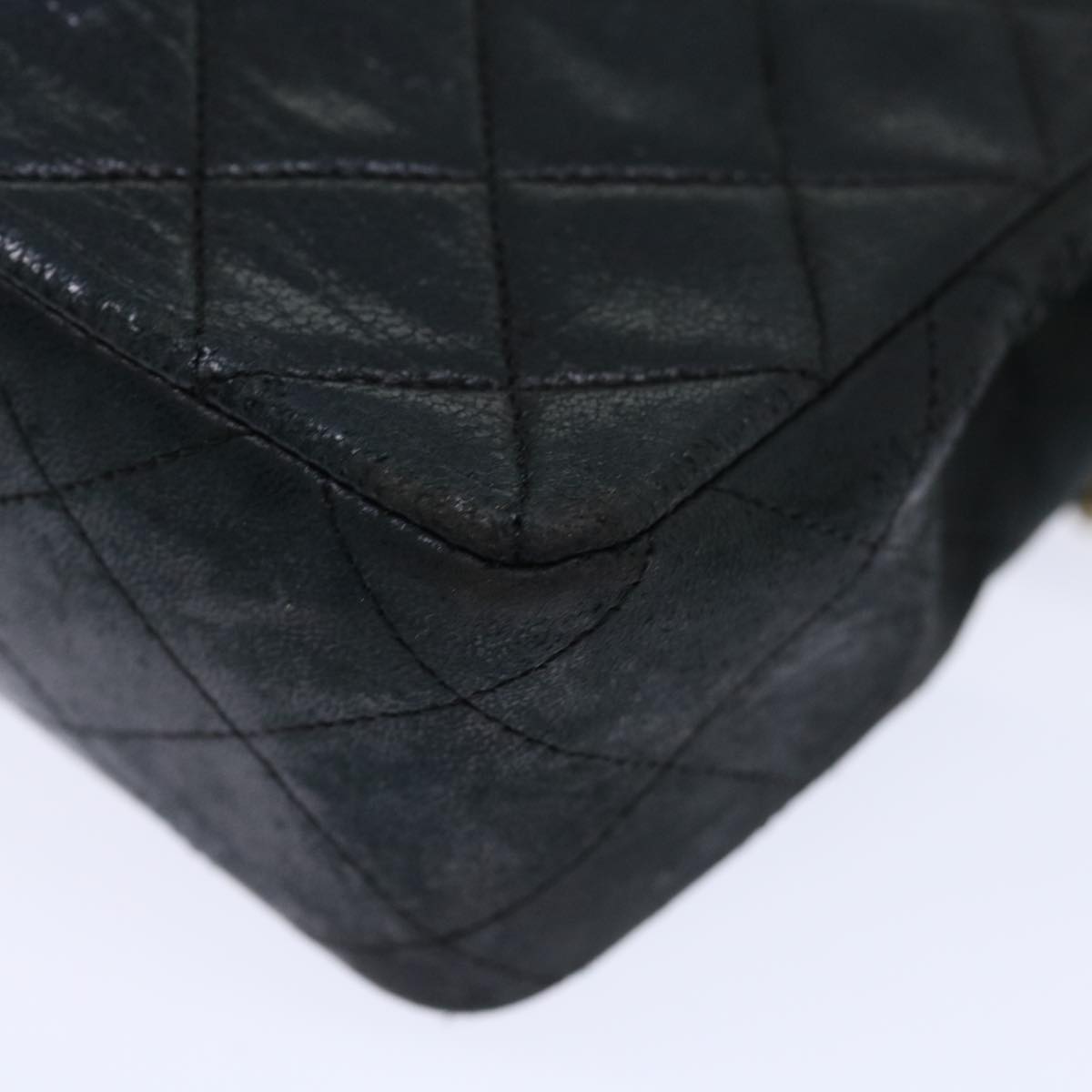 CHANEL Matelasse Chain Shoulder Bag Lamb Skin Black CC 71178A