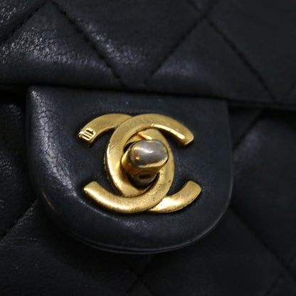 CHANEL Matelasse Chain Shoulder Bag Lamb Skin Black CC 71178A
