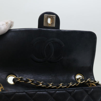 CHANEL Matelasse Chain Shoulder Bag Lamb Skin Black CC 71178A