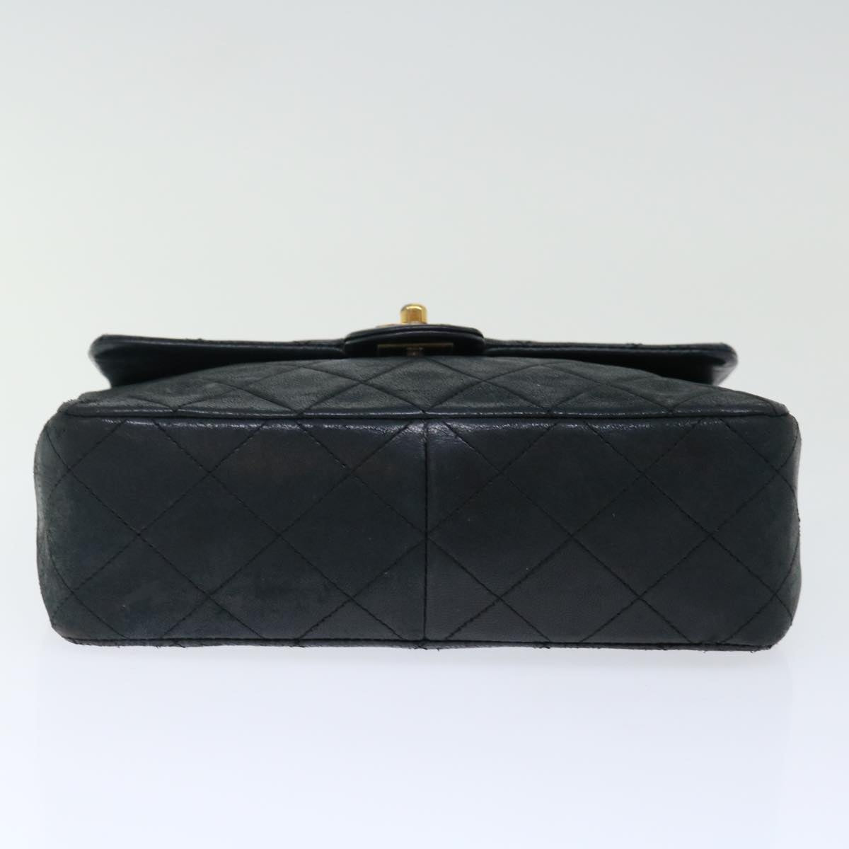 CHANEL Matelasse Chain Shoulder Bag Lamb Skin Black CC 71178A