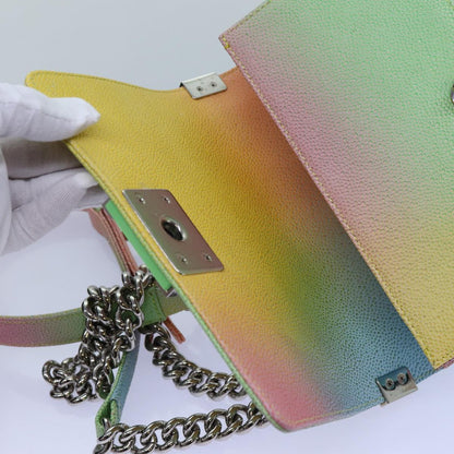 CHANEL Matelasse Boy Chanel Chain Shoulder Bag Leather Rainbow CC 71579S
