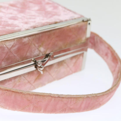 CHANEL Matelasse Hand Bag Velor Pink CC 71634A