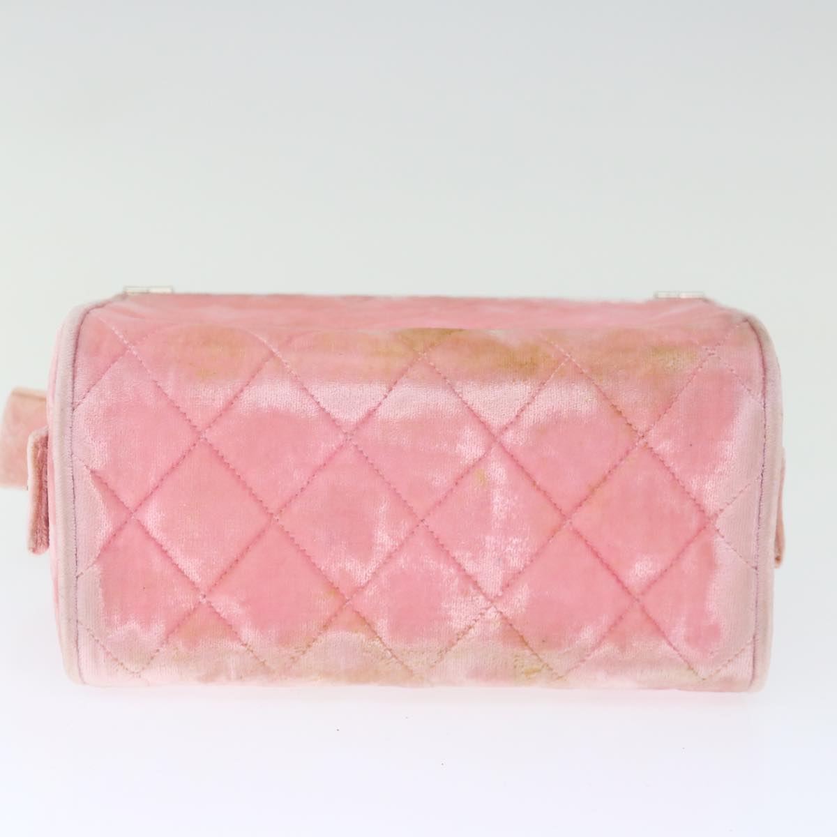 CHANEL Matelasse Hand Bag Velor Pink CC 71634A