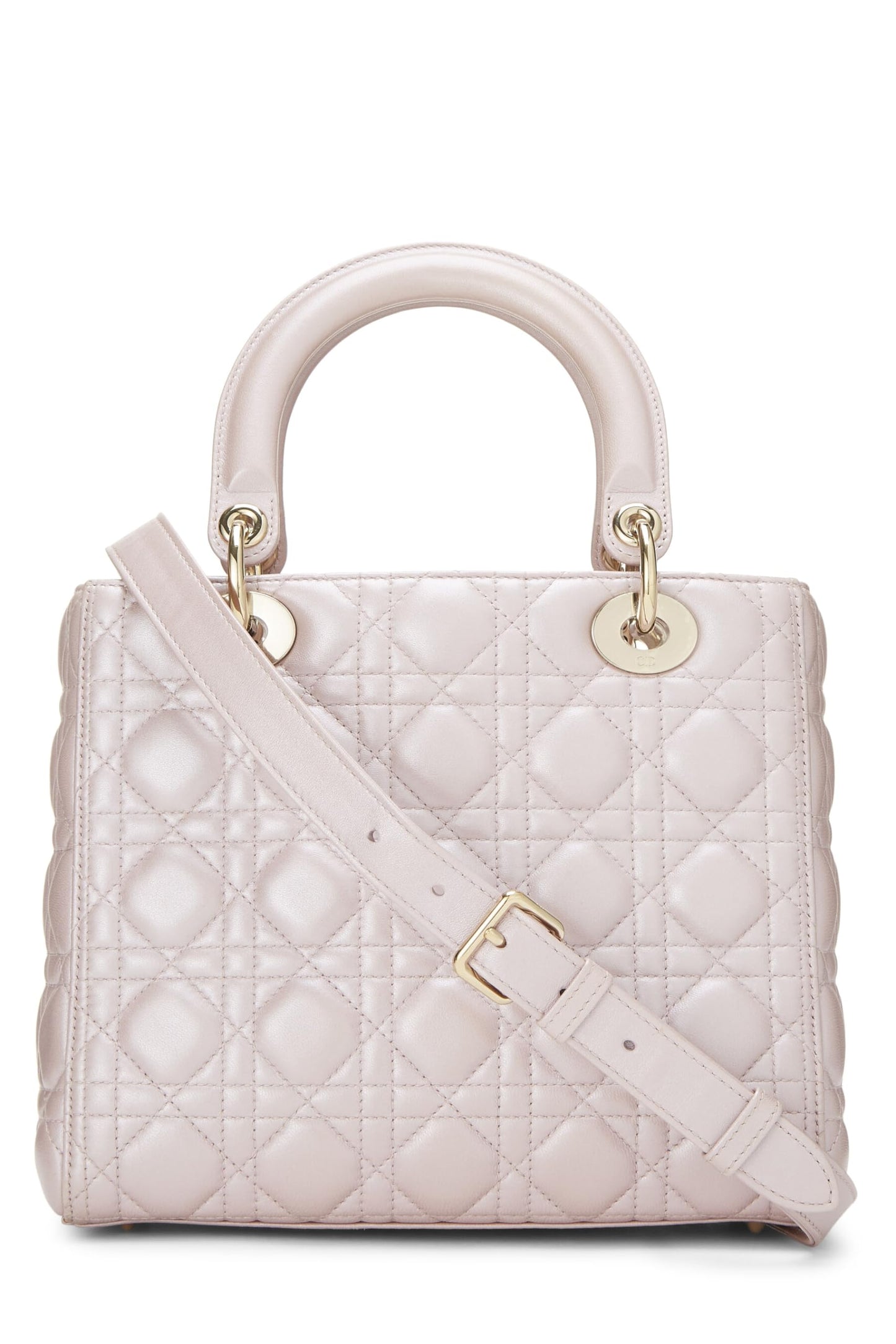 Dior, Pearly Pink Cannage Quilted Lambskin Lady Dior Medium, Pink