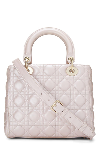 Dior, Pearly Pink Cannage Quilted Lambskin Lady Dior Medium, Pink