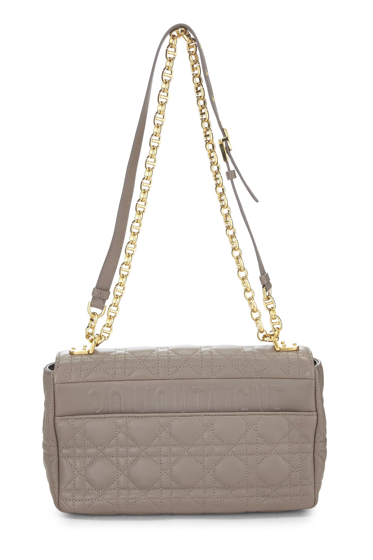 Dior, Beige Cannage Calfskin Caro Bag Medium, Grey