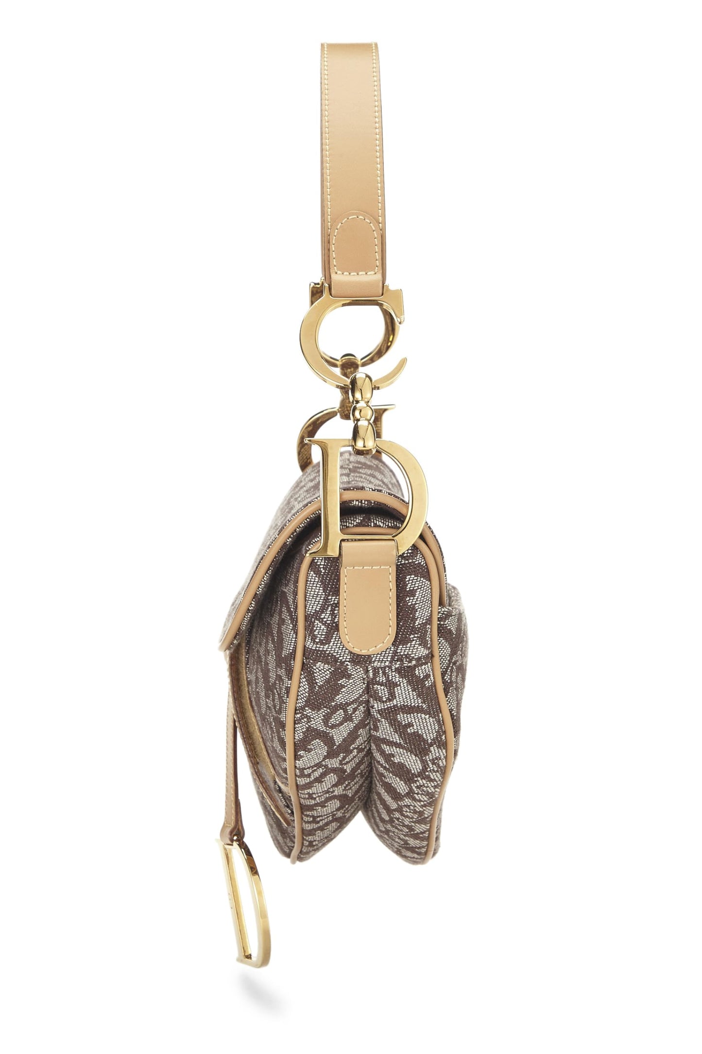 Dior, Brown Trotter Canvas Saddle Bag, Beige