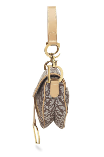 Dior, Brown Trotter Canvas Saddle Bag, Beige