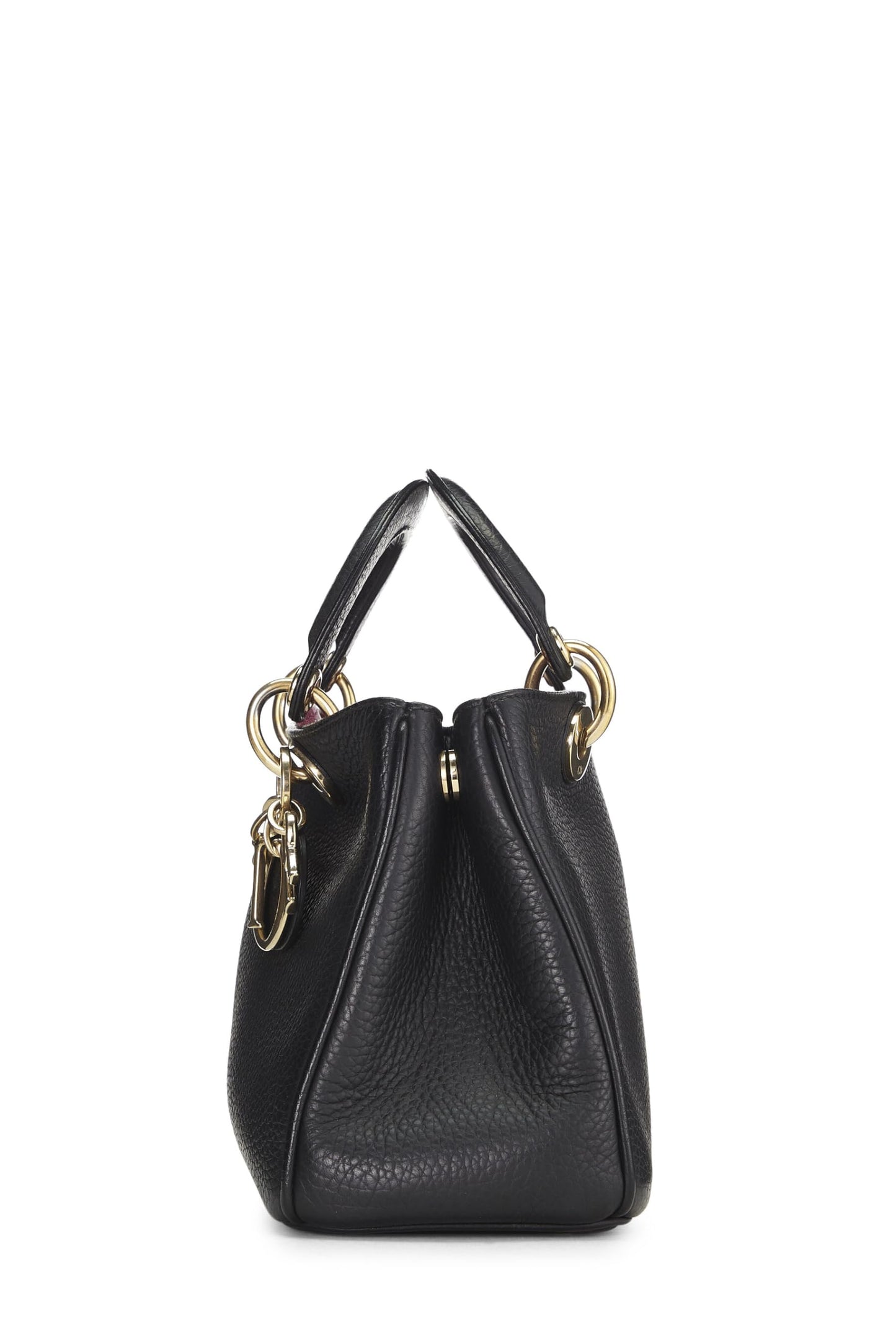 Dior, Black Calfskin Diorissimo Handbag Mini, Black