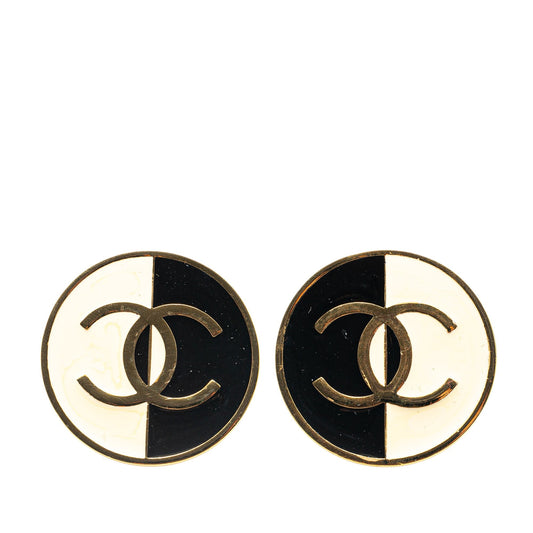 Gold Chanel Gold Plated CC Clip on Earrings