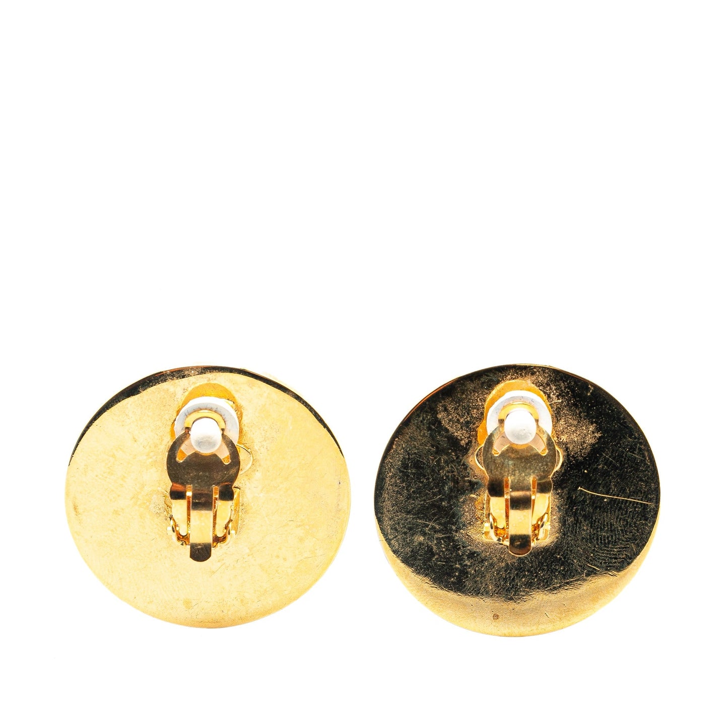 Gold Chanel Gold Plated CC Clip on Earrings