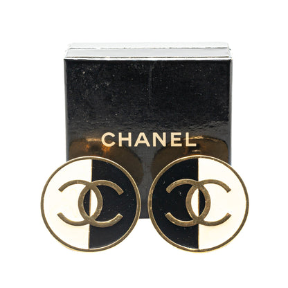 Gold Chanel Gold Plated CC Clip on Earrings
