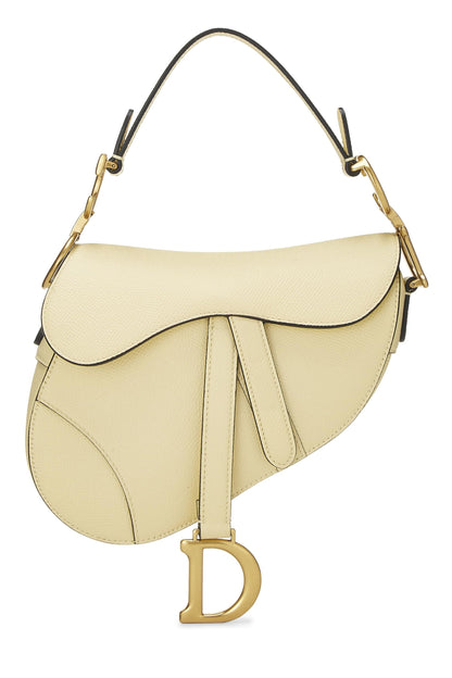 Dior, Cream Leather Saddle Bag Mini, Yellow
