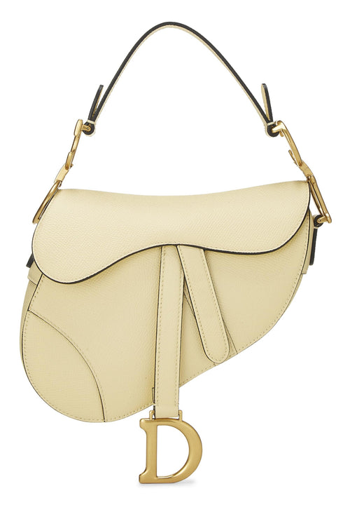 Dior, Cream Leather Saddle Bag Mini, Yellow
