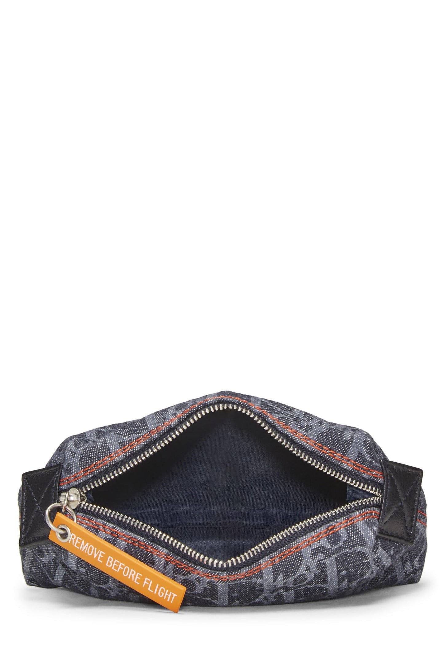 Dior, Navy Denim Trotter Flight Pouch, Navy