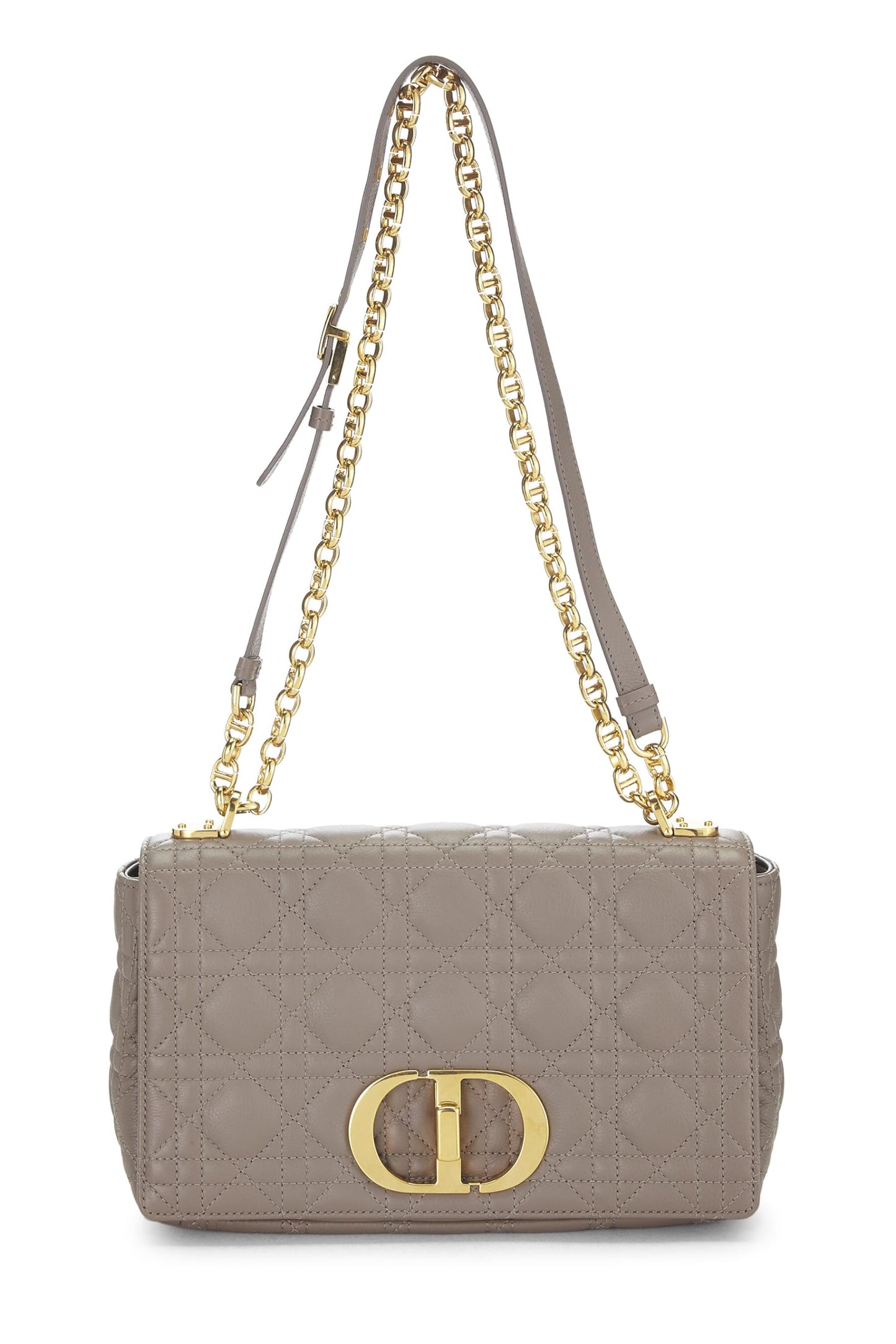 Dior, Beige Cannage Calfskin Caro Bag Medium, Grey