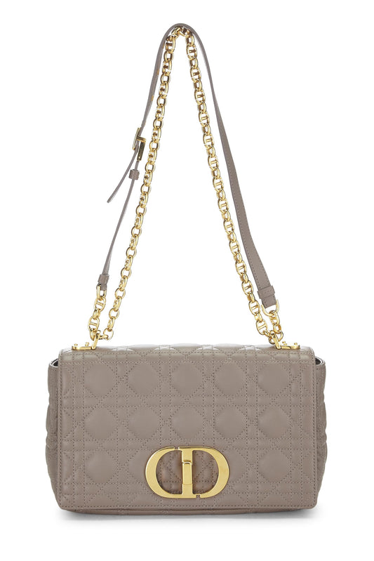 Dior, Beige Cannage Calfskin Caro Bag Medium, Grey