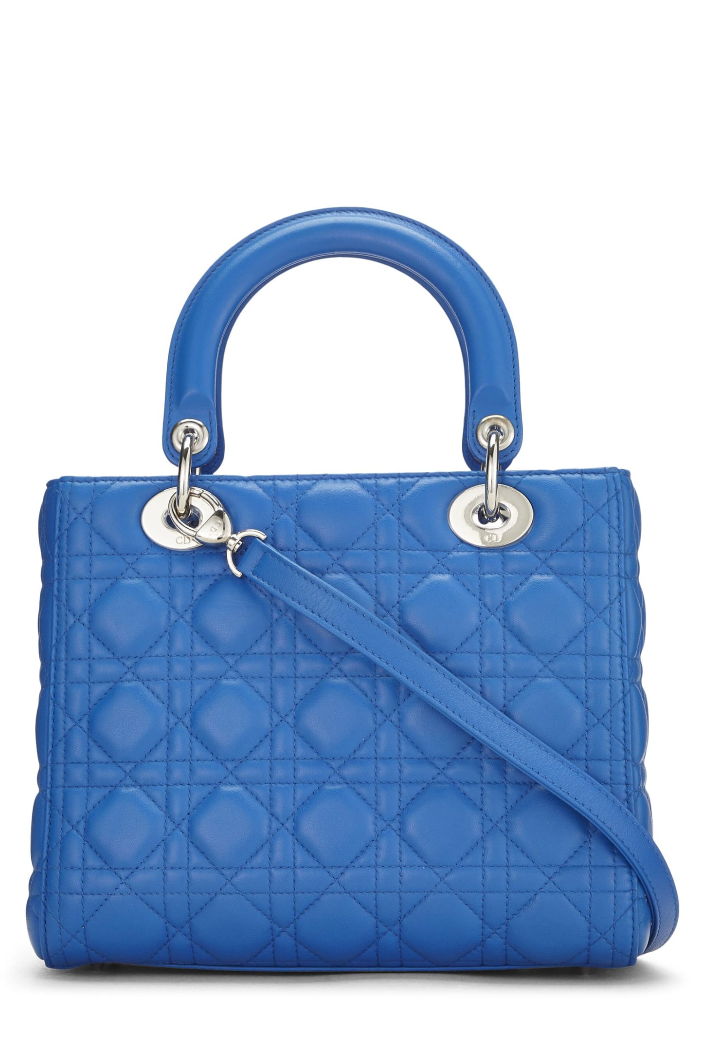 Dior, Blue Cannage Quilted Lambskin Lady Dior Medium, Blue