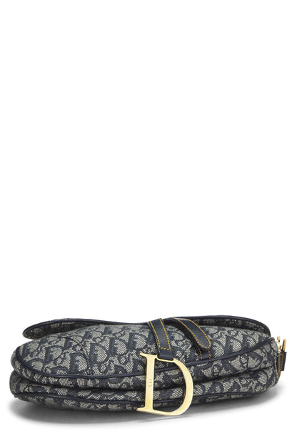 Dior, Navy Trotter Canvas Saddle Bag, Navy