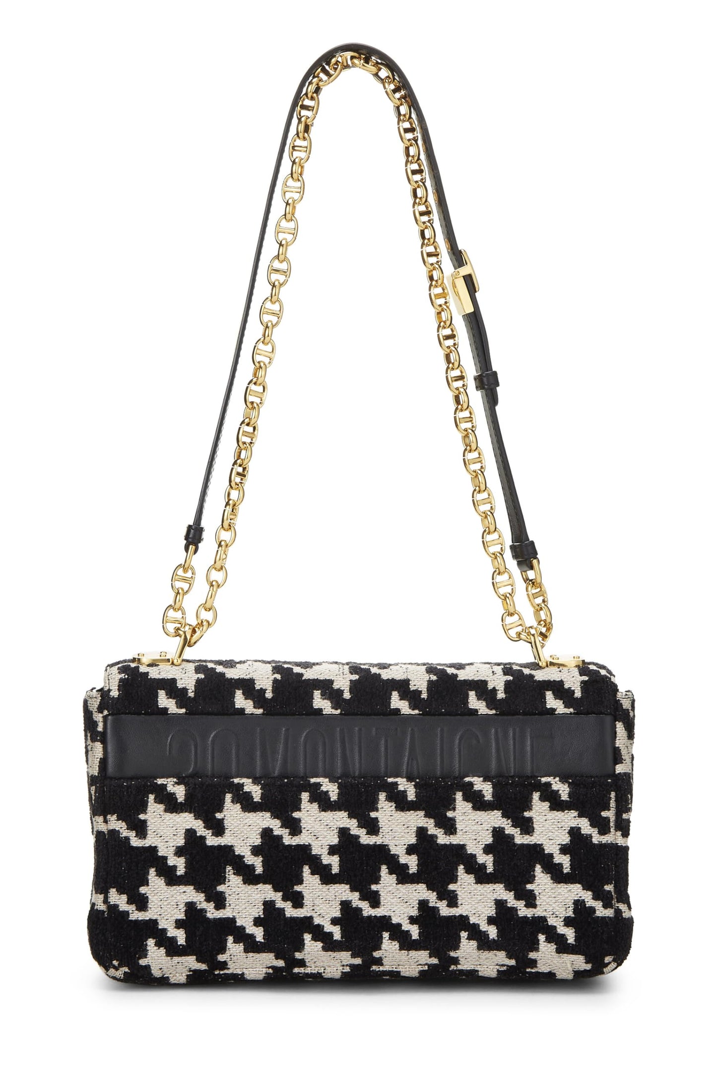 Dior, Black & White Houndstooth Jacquard Caro Bag Medium, Black