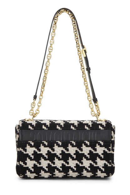 Dior, Black & White Houndstooth Jacquard Caro Bag Medium, Black