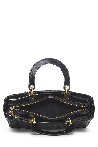 Dior, Black Cannage Patent Leather Lady Dior Large, Black
