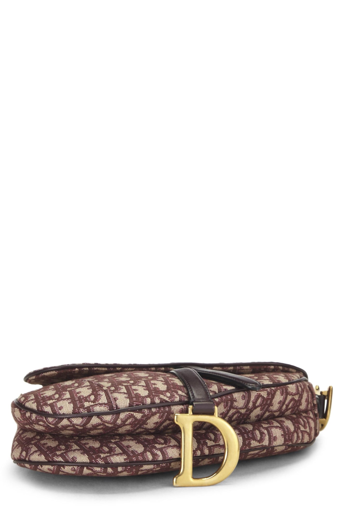 Dior, Burgundy Oblique Jacquard Canvas Saddle Bag NM, Burgundy