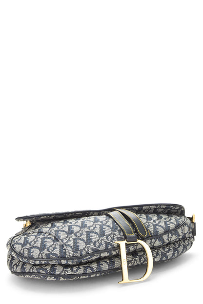Dior, Navy Trotter Canvas Saddle Bag, Navy